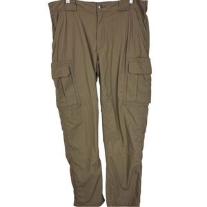 Duluth Dry on the Fly Cargo Pants XL X34 Brown Beige Nylon Stretch Outdoors